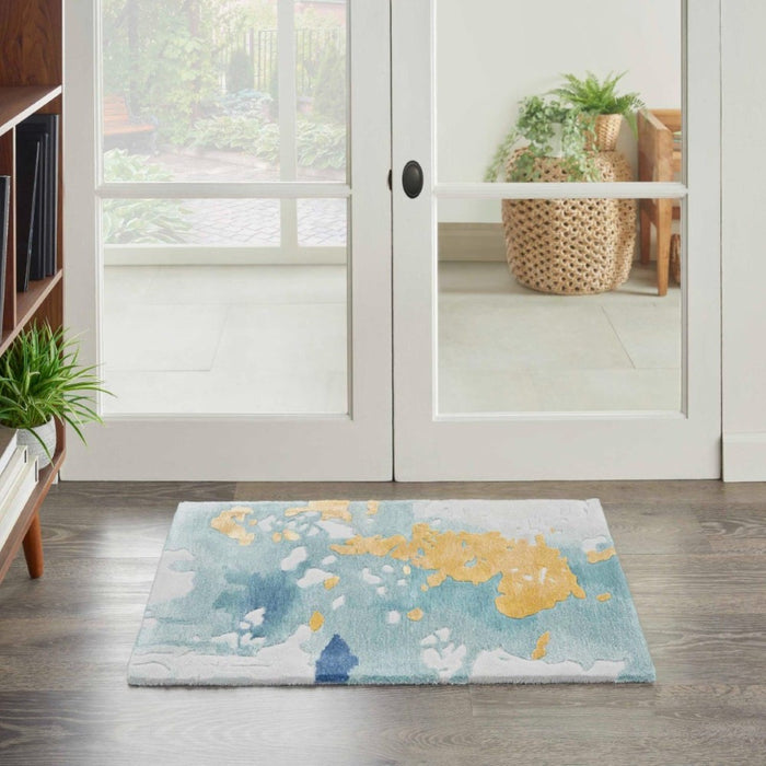Prismatic Seafoam Gold Wool Blend 