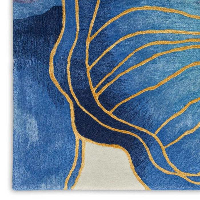 Prismatic Blue Gold  Wool Blend