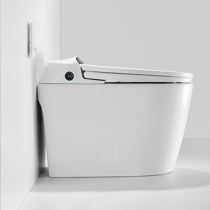 Multi Functional Flush Guard White Smart Toilet 1.28 GPF Jet Siphon Flushing Elongated Toilet - 12" (Seat Included)