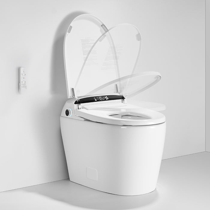 Multi Functional Flush Guard White Smart Toilet 1.28 GPF Jet Siphon Flushing Elongated Toilet - 12" (Seat Included)
