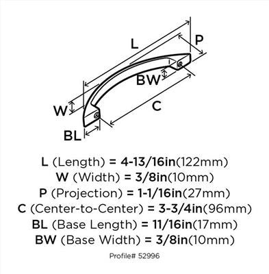 Everyday Heritage Zinc Satin Nickel Cabinet Pull 3