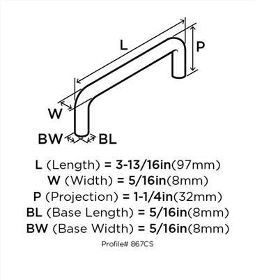 Wire Pulls Carbon Steel Satin Nickel Cabinet Pull 6