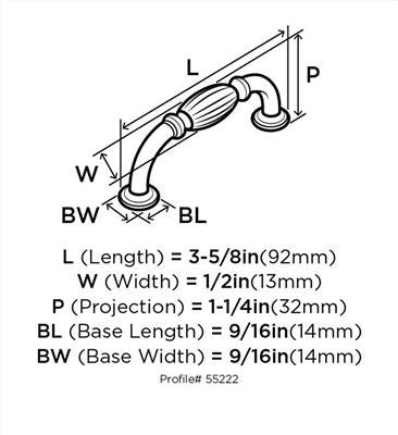 Blythe Zinc Weathered Nickel Cabinet Pull 2
