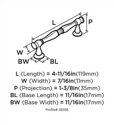 Crawford Zinc Satin Nickel Cabinet Pull 5