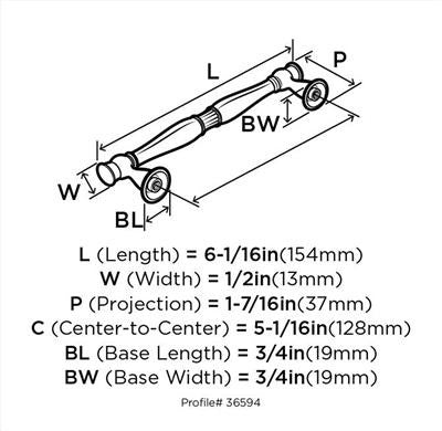 Crawford Zinc Satin Nickel Cabinet Pull 7