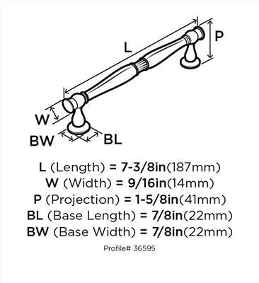 Crawford Zinc Satin Nickel Cabinet Pull 6