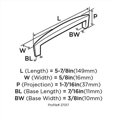 Creased Bow Zinc Anodized Aluminum Cabinet Pull 2