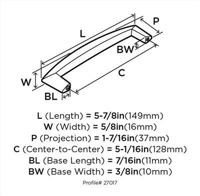 Creased Bow Zinc Anodized Aluminum Cabinet Pull 3