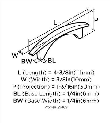 Essential'Z Zinc Satin Nickel Cabinet Pull 7