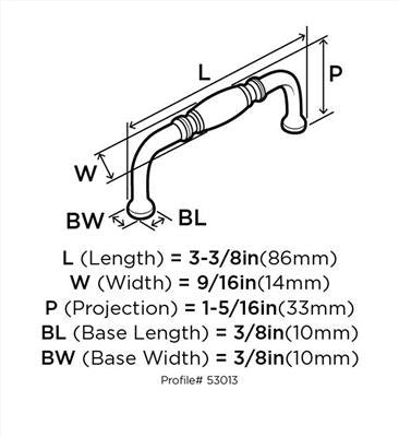 Granby Zinc Polished Nickel Cabinet Pull 5