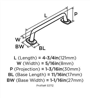 Rochdale Zinc Graphite Cabinet Pull 2