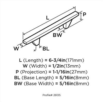 Sleek Zinc Satin Nickel Cabinet Pull 2