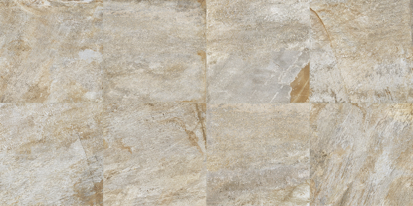 Full Paver Sample - Quartzite Multicolor Porcelain Paver - 24" x 24" x 3/4" Rough