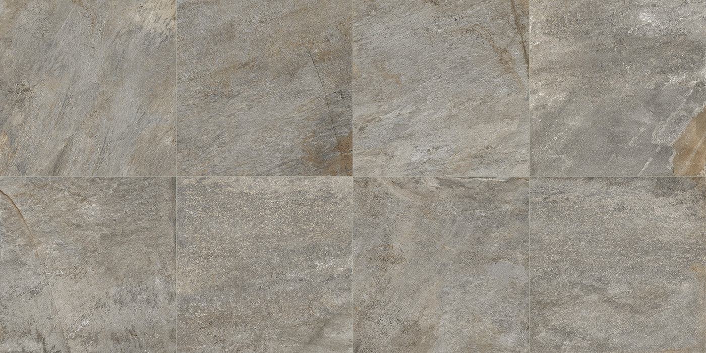 Full Paver Sample - Quartzite Warm Grey Porcelain Paver - 24" x 24" x 3/4" Rough