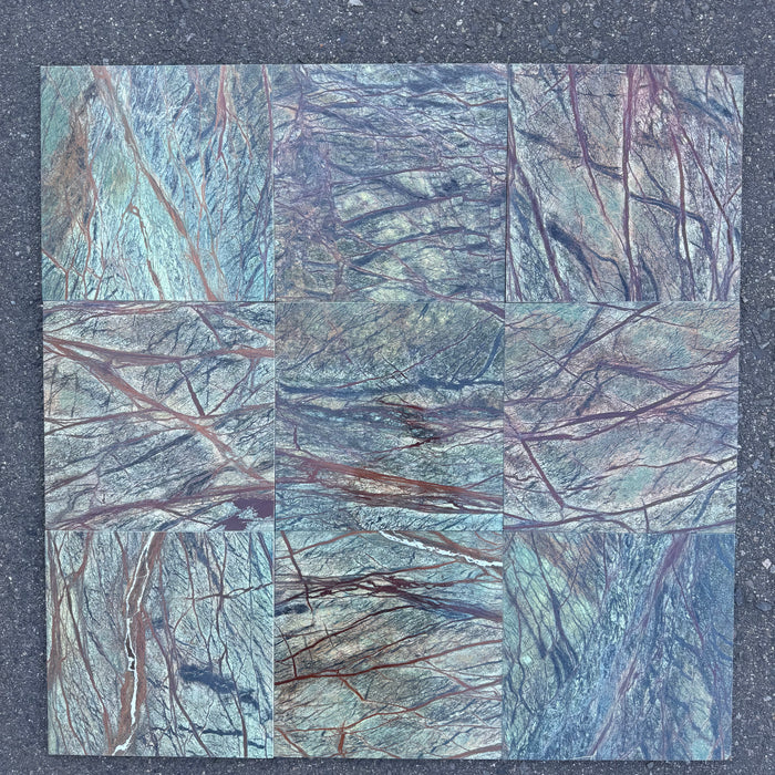 Rain Forest Green Marble Tile Polished 1