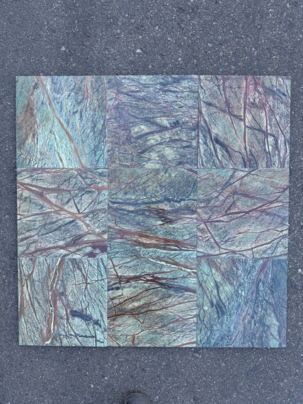 Rain Forest Green Marble Tile Polished 1