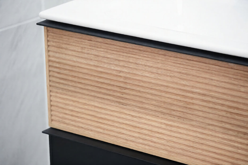 Ravello Wood Natural & Black Bathroom Vanity Natural & Black 6