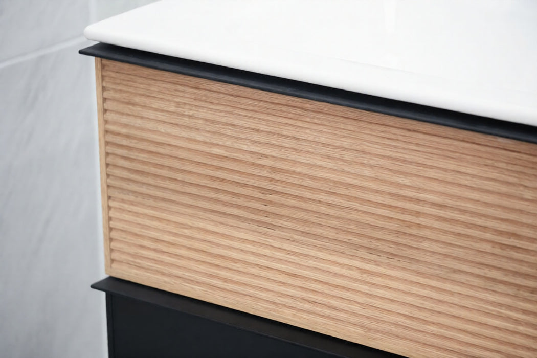 Ravello Wood Natural & Black Bathroom Vanity Natural & Black 6