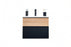 Ravello Wood Natural & Black Bathroom Vanity Natural & Black 1