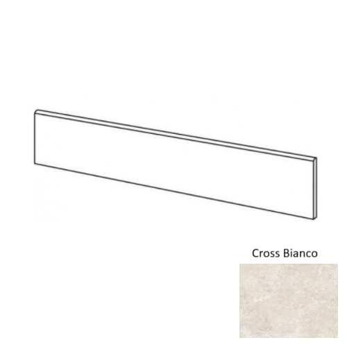 Realstone Travertino Porcelain Cross Bianco Bullnose Matte 1
