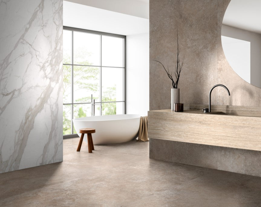 Realstone Travertino Porcelain Noce Tile Matte 3