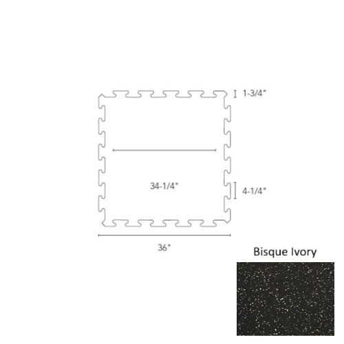 Recoil Rubber Bisque / Ivory Fitness Flooring Interlocking Tile Urethane 1