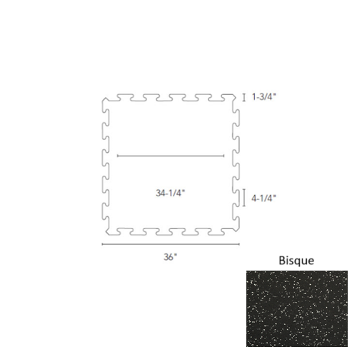 Recoil Rubber Bisque Fitness Flooring Interlocking Tile Urethane 1