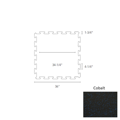 Recoil Rubber Cobalt Fitness Flooring Interlocking Tile Urethane 1