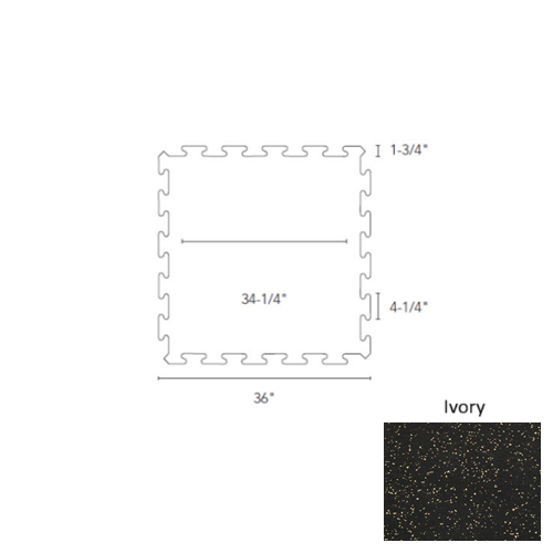 Recoil Rubber Ivory Fitness Flooring Interlocking Tile Urethane 1