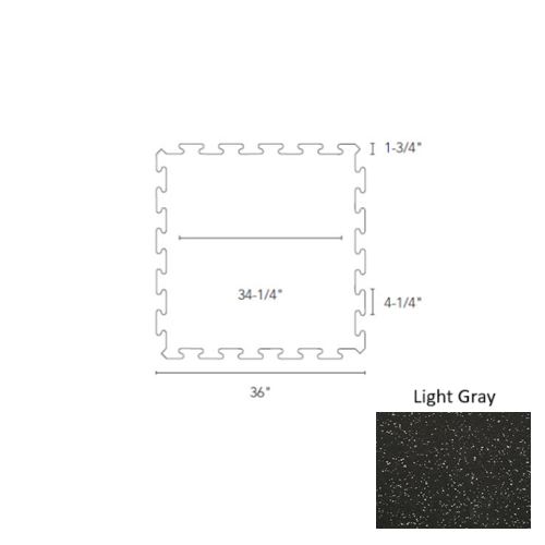Recoil Rubber Light Gray Fitness Flooring Interlocking Tile Urethane 1