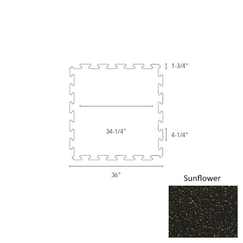 Recoil Rubber Sunflower Fitness Flooring Interlocking Tile Urethane 1