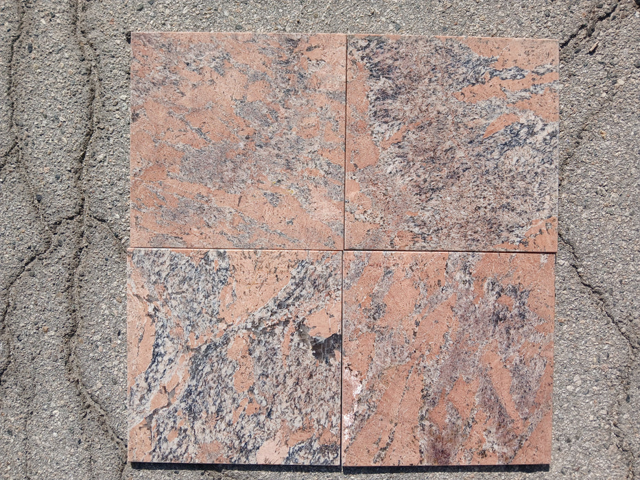 Red Bordeaux Granite Tile - 12" x 12" x 3/8" Polished