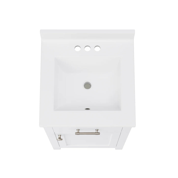 Reese Wood White Bathroom Vanity White 7