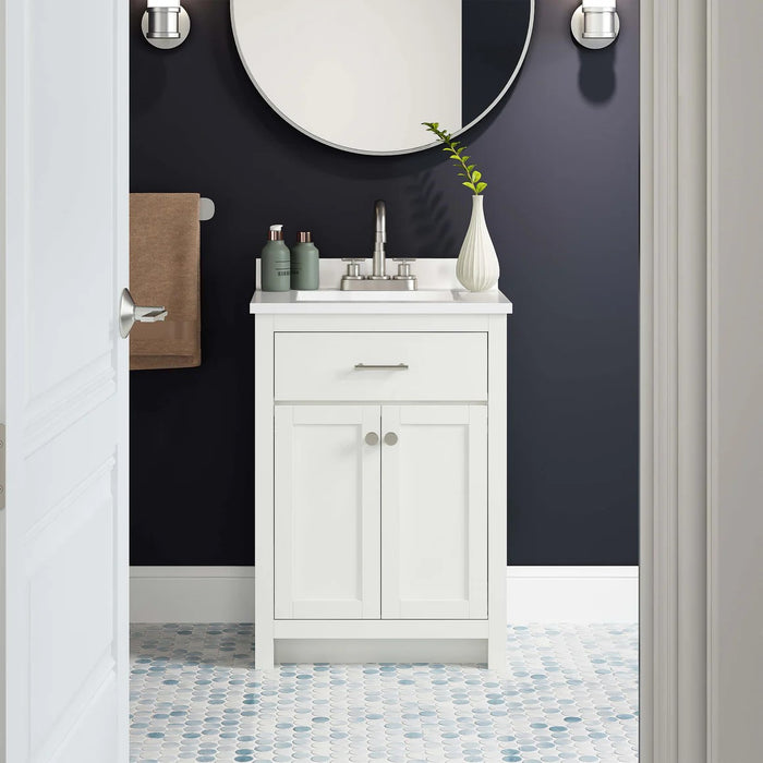 Reese Wood White Bathroom Vanity White 7