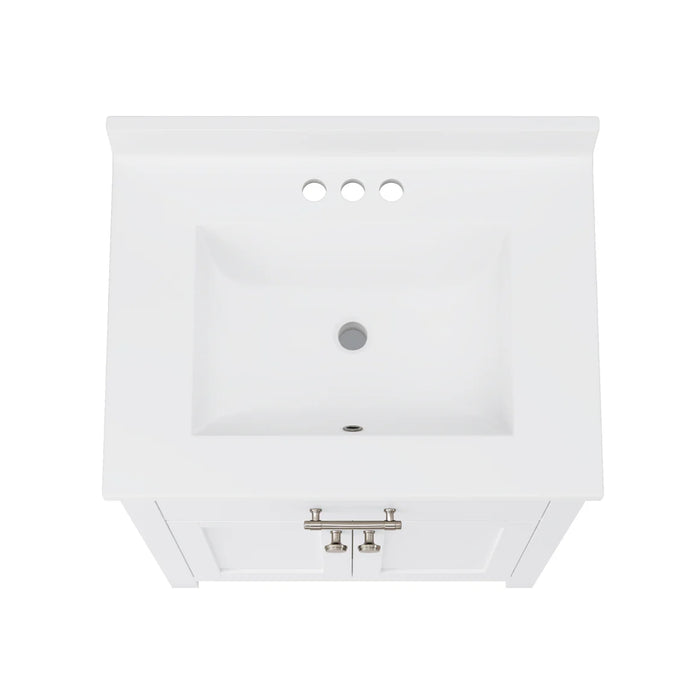 Reese Wood White Bathroom Vanity White 6