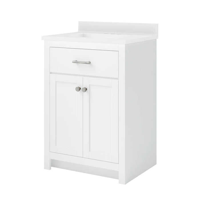 Reese Wood White Bathroom Vanity White 4