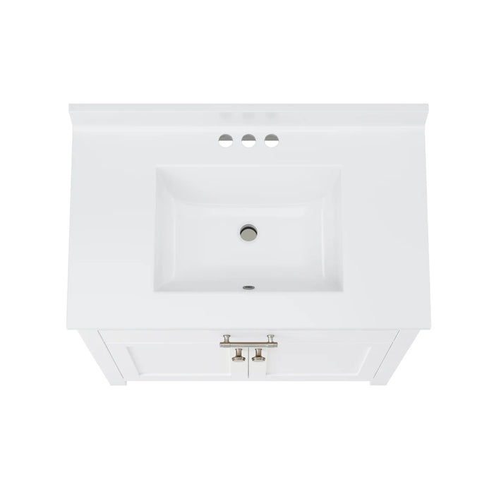 Reese Wood White Bathroom Vanity White 6