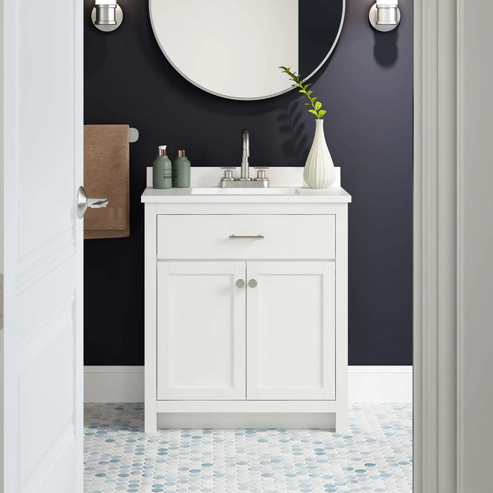 Reese Wood White Bathroom Vanity White 8