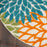 Aloha ALH05 Turquoise Multicolor Polypropylene Tropical Area Rug - 4 Ft x Round