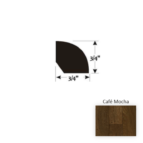 Reserve Cafe Mocha Hardwood Moulding / Trim - 3/4" x 90" Quarter Round