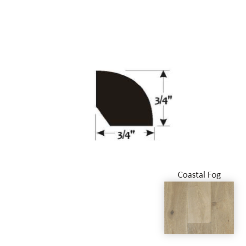 Reserve Coastal Fog Hardwood Moulding / Trim - 3/4" x 90" Quarter Round
