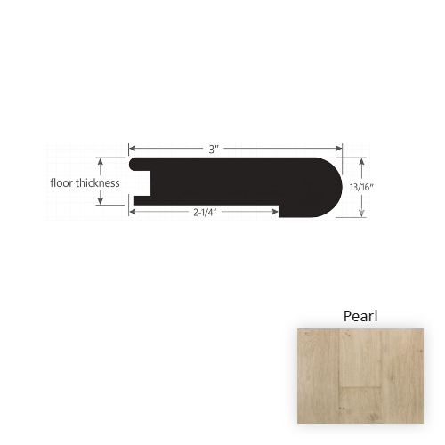 Reserve Pearl Hardwood Moulding / Trim - 3" x 90" Flush Stair Nose