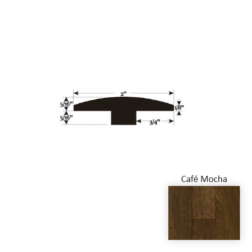 Reserve Cafe Mocha Hardwood Moulding / Trim - 2" x 90" T Molding