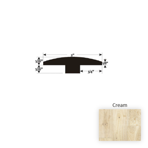 Reserve Cream Hardwood Moulding / Trim - 2" x 90" T Molding