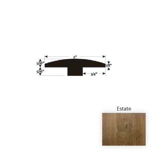 Reserve Estate Hardwood Moulding / Trim - 2" x 90" T Molding