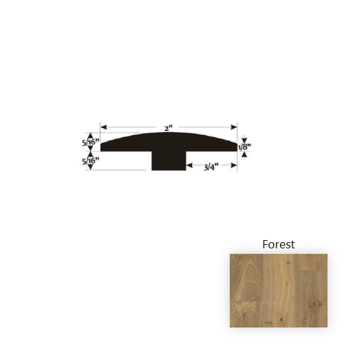 Reserve Forest Hardwood Moulding / Trim - 2" x 90" T Molding
