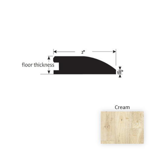Reserve Cream Hardwood Moulding / Trim - 2" x 90" Quarter Reducer
