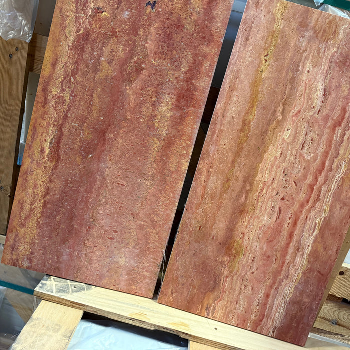 Rojo Travertine Tile Filled & Honed 4