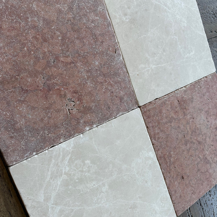 Rosso Asiago Marble Tile - 12" x 12" x 3/8" Tumbled