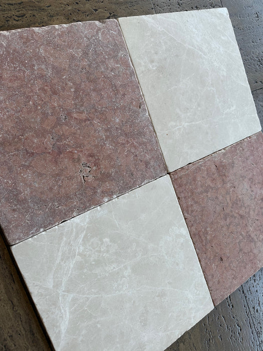 Rosso Asiago Marble Tile - 12" x 12" x 3/8" Tumbled